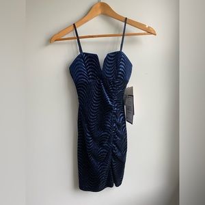 NAVY SPARKLE MINI DRESS